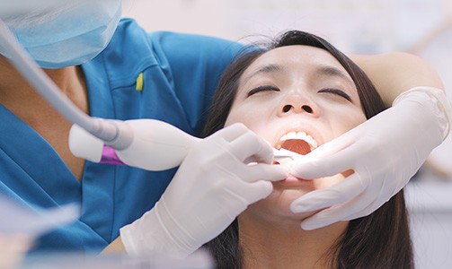 Dr. Cline may treat your gum disease with scaling and root planing or oral antibiotics