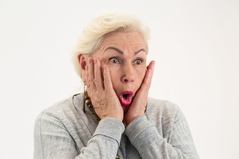 Lady looks frightened