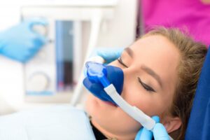 Woman getting sedation dentistry